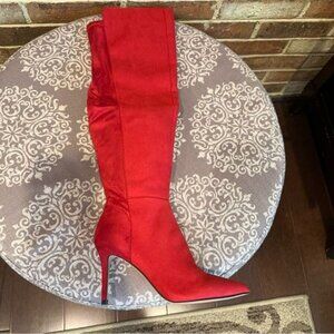 Jessica Simpson Womens JS-Amriena Thigh-High Boots Stiletto Heel Red Size 6.5M